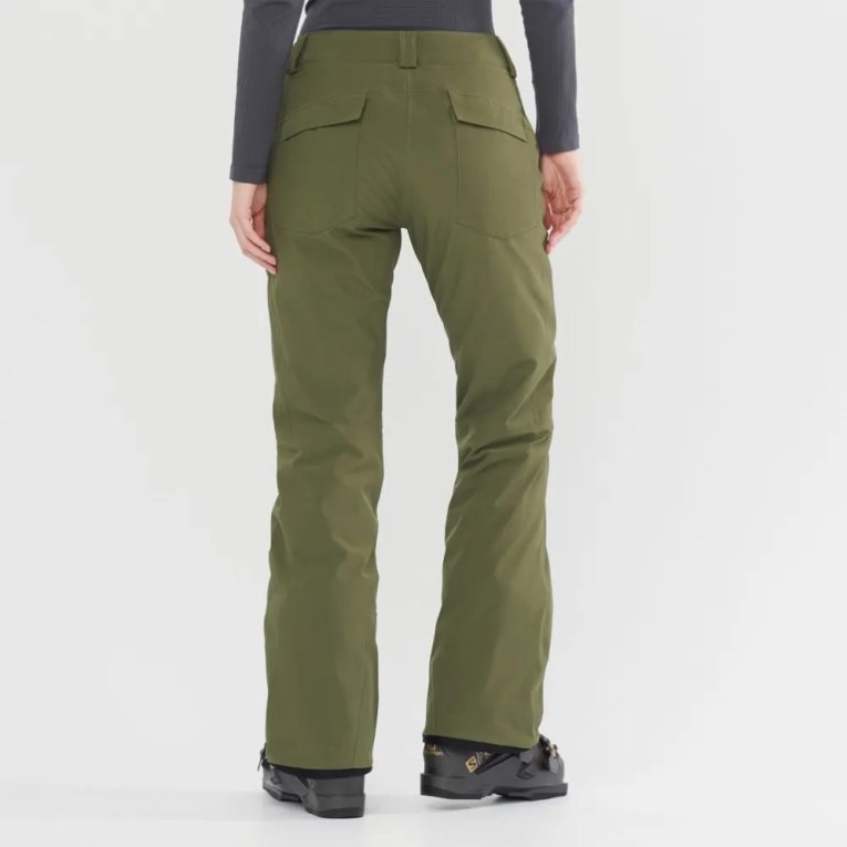 Olive Salomon Edge Women's Ski Pants | PH 62301J